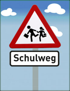 Illustration Verkehrszeichen "Schulweg"